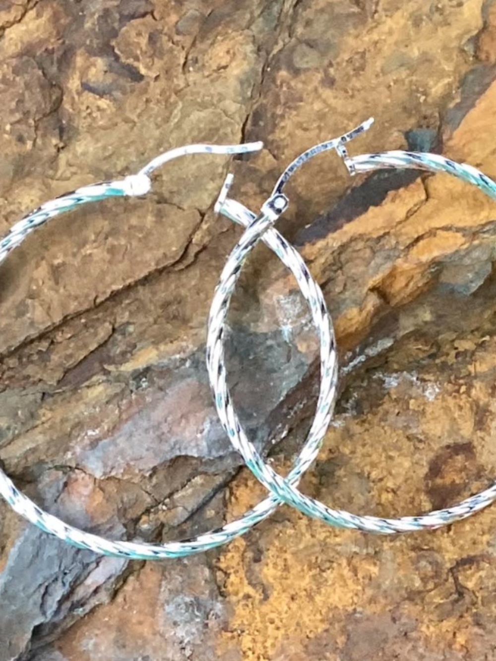 Sterling Silver Twist Hoop Earrings